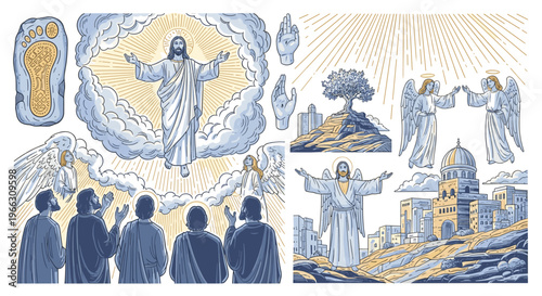 Divine Ascent and Heavenly Scenes: A Collection of Religious Illustrations