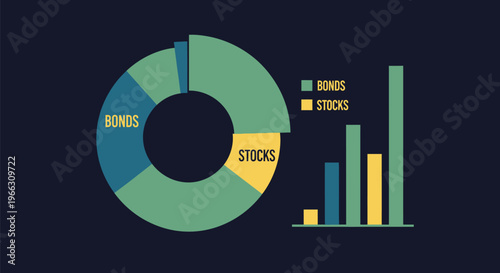 Financial Investment Portfolio Strategy Data Visualization with vector illustration