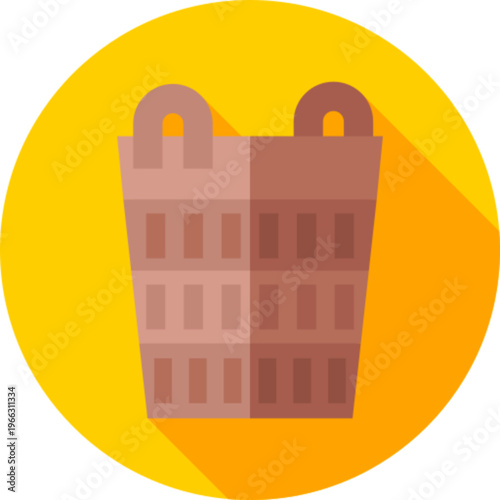 Round Woven Storage Basket Icon