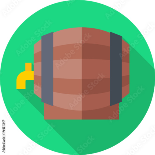 Wooden Barrel Oak Keg Icon