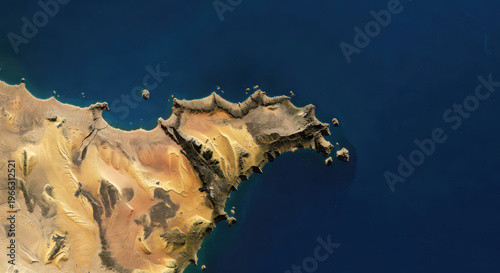 Satellite view of the arabian peninsula and its coastal regions extending into the persian gulf