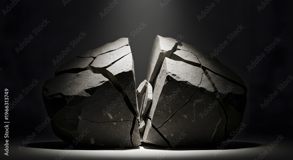 Obraz premium fractured stone representing geopolitical instability