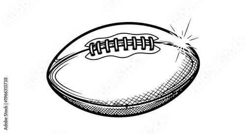 American Football Flies Through Air with Motion Lines Illustration