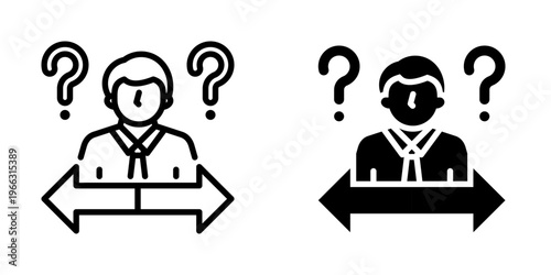 Uncertainty icon, element icon for design branding, print, and digital media