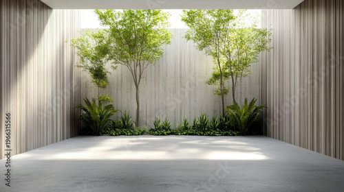 Empty old wood plank wall 3d render