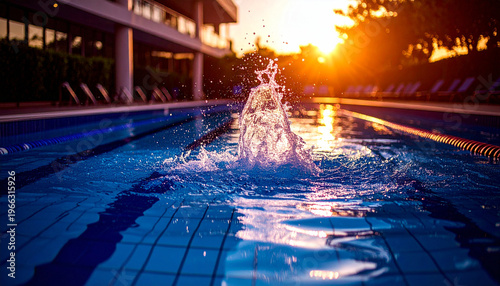 Empty Swimming Pool Before Opening Hours