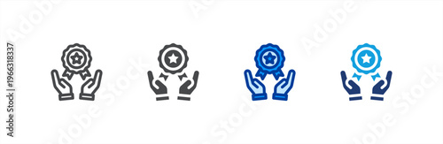 Superiority Advantage icon multiple style collection. Vector illustration.