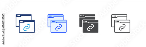 Link Building icon multiple style collection. Vector illustration.