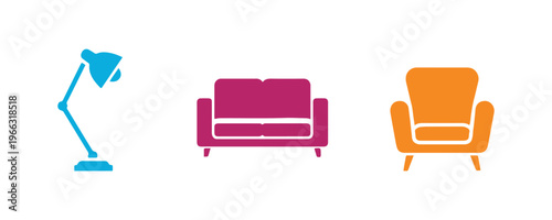 Simple and clean furniture icons from the Stampico set.