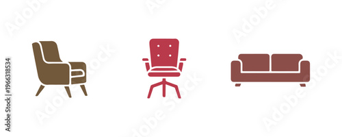 Stampico furniture icons representing home and interior elements.