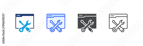 Tech Service icon multiple style collection. Vector illustration.
