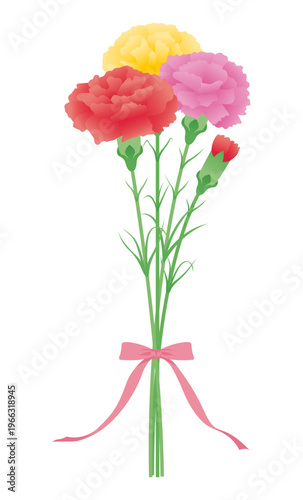 カーネーションの花束　ミックス