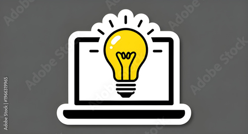 laptop, computer, bulb, lightbulb, idea, innovation, concept, creativity, creative, inspiration, thinking, solution, strategy, startup, business, success, growth, development, digital, technology, tec