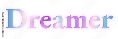 Fotografi Dreamer png sticker typography in purple gradient font
