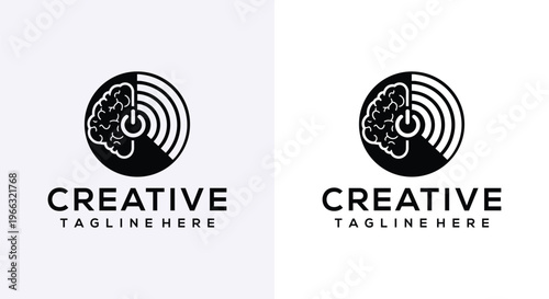 Creative Brain Logo Design Template
