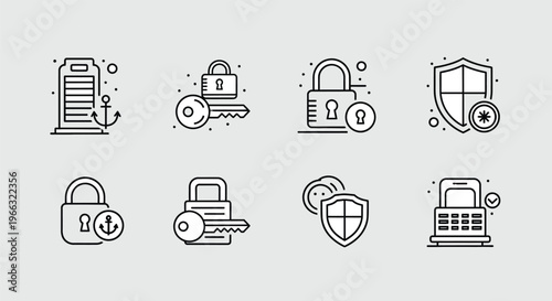 Cybersecurity icons and symbols