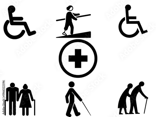 	福祉・バリアフリー・介護のアイコンセット