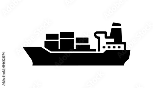 Contemporary Cargo Ship Vector Illustration