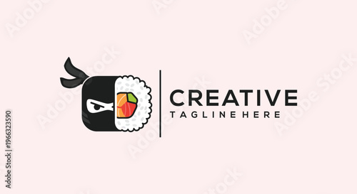 Sushi restaurant logo template design