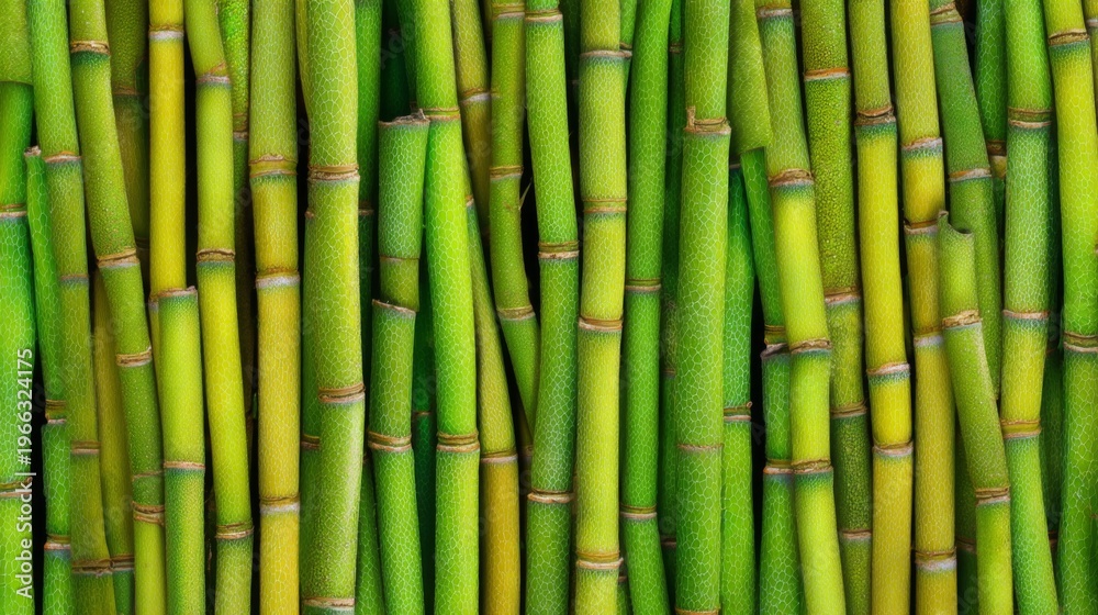 Obraz premium Lush Green Bamboo Stalks in a Natural Pattern Background