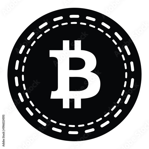 Bitcoin cryptocurrency symbol on a white background  digital currency icon icon