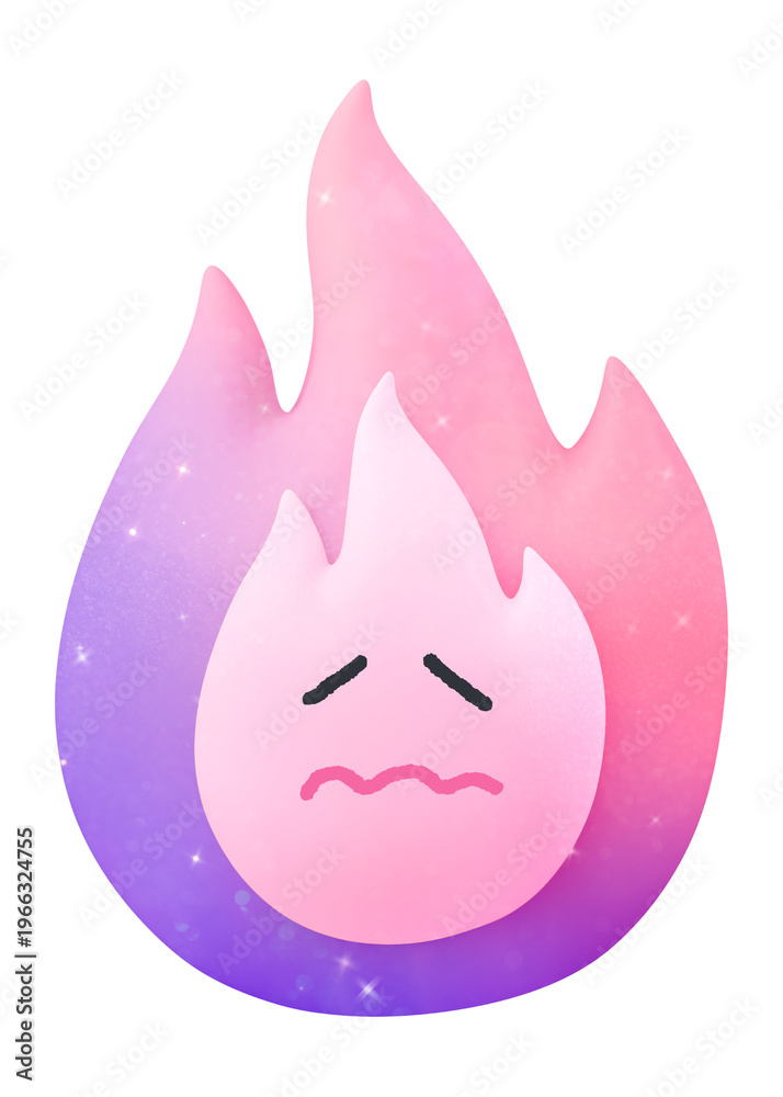 Obraz premium Confused flame png sticker, 3D emoticon illustration, transparent background