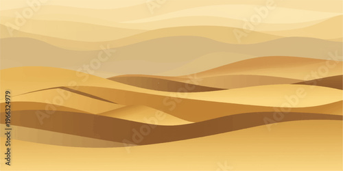 Golden sunset light illuminates the vast orange sand dunes of the arid Sahara desert landscape in Morocco during a hot summer adventure