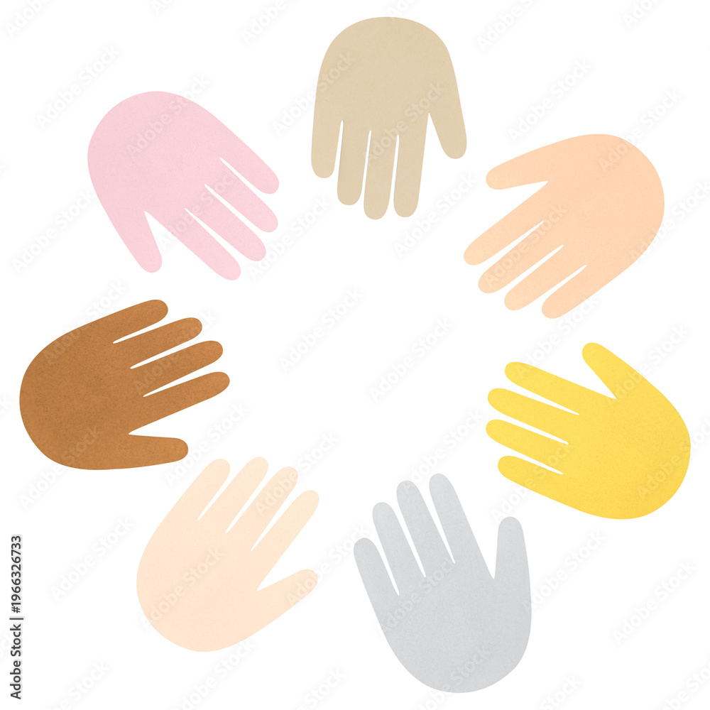 Fototapeta premium Unity hands png sticker, transparent background