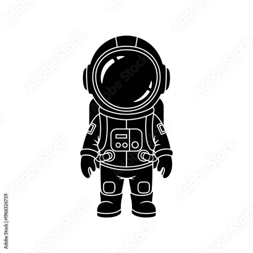 Stylized depiction of a pioneering astronaut, ready for cosmic exploration and discovery, symbolizing human ambition to journey through the vastness of space and beyond