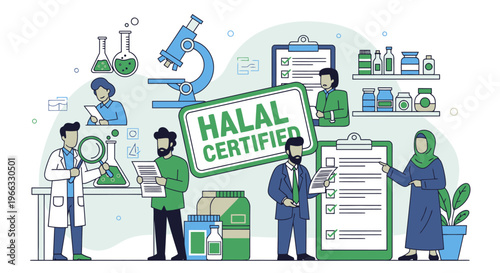 Halal certification process in a laboratory setting