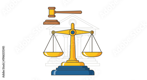 Justice scale with gavel icon symbol