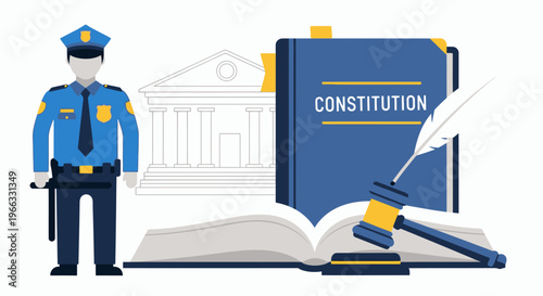 Law enforcement and legal documents concept