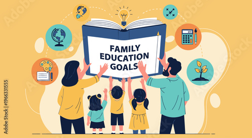 Family Setting Educational Goals Illustration