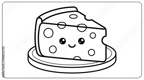 Smiling Cheese Wedge on Plate.
