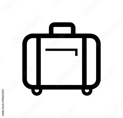 Modern Minimalist Suitcase Icon Vector