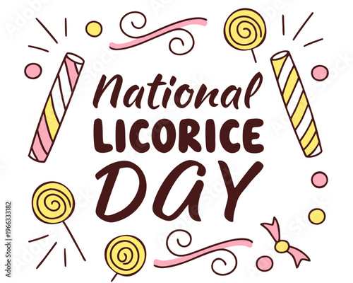 NATIONAL LICORICE DAY vector illustration isolated on white background