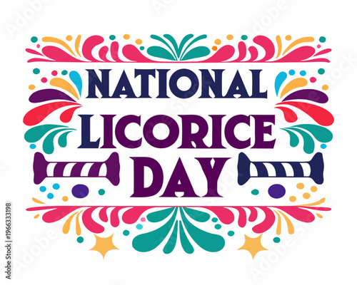 National Licorice Day Vector Illustration, Sweet Candy and Confectionery Celebration, Black Licorice Design Isolated on White Background