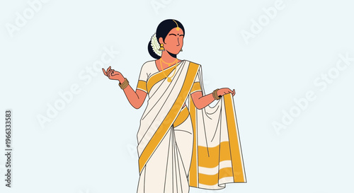 Indian Woman in Traditional Saree