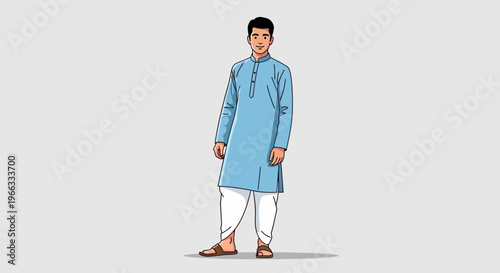 Man in traditional Indian kurta and dhoti