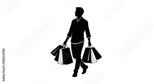 Man Silhouette Shopping Bags