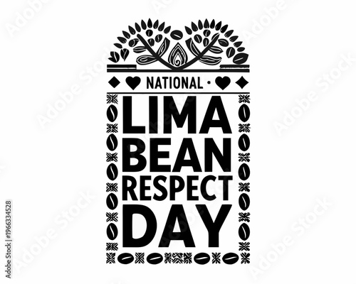 NATIONAL LIMA BEAN RESPECT DAY vector illustration isolated on white background