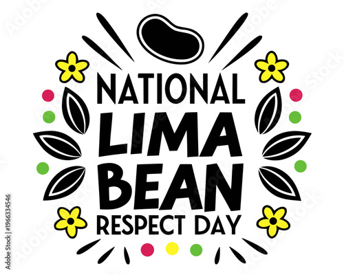 National Lima Bean Respect Day Vector Illustration, Healthy Eating and Nutrition Concept, Vegetable Awareness Design Isolated on White Background