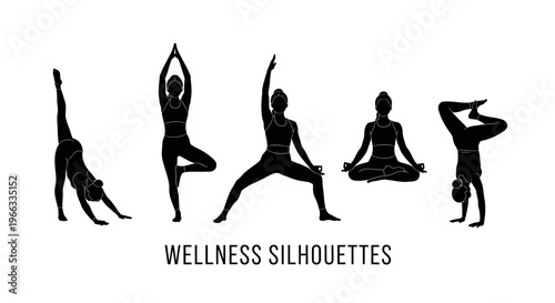 Yoga Poses Silhouettes: Diverse Poses for Wellness and Balance