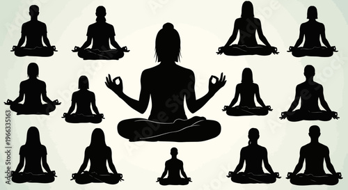 Yoga Meditation Silhouettes Collection