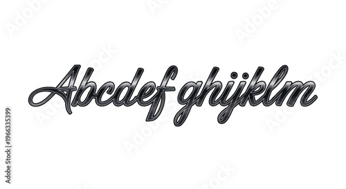 Black cursive alphabet lettering script.