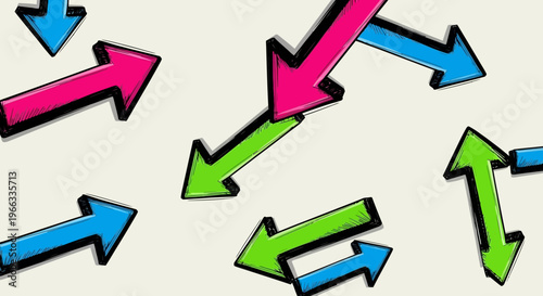 Colorful arrows pointing different directions.