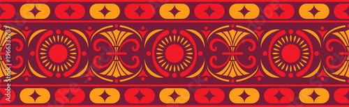 Egyptian border decoration. Egyptian seamless border illustration  