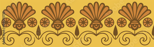 Egyptian border decoration. Egyptian seamless border illustration  