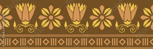 Egyptian border decoration. Egyptian seamless border illustration  