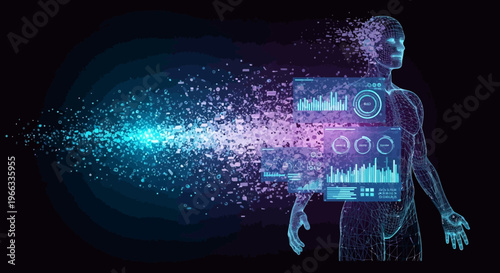 Cyborg Humanoid Robot Technology Concept.